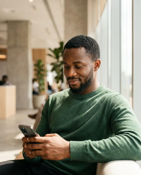 Young professional reviewing spending